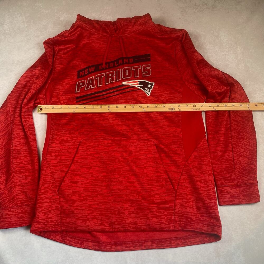 NFL TEAM APPAREL New England Patriots Red Mens Medium Hoodie Sweathsirt - Picture 3 of 5